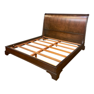 Mahogany King Size Sleigh Bed With Low Footboard by Leighton Hall - Showroom Sample