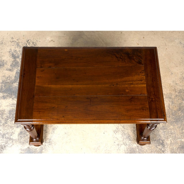 French Late 19th Century French Henri II Revival Walnut Library Table For Sale - Image 3 of 18
