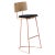 Metal Boomerang Stool with Backrest and Copper Finishings by Pepe Albargues For Sale - Image 7 of 7