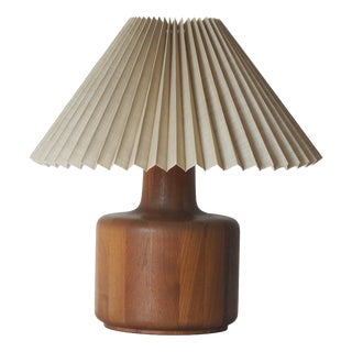 Vintage Scandinavian Table Lamp with Teak Base For Sale