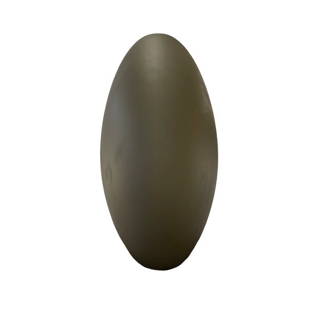 Mid-Century Modern Globular Lamp in Frosted Gray Glass, 1980s For Sale - Image 3 of 5