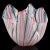 Beautiful vintage Murano hand blown white Zanfirico ribbons with pink and black lines Italian art glass decorative...