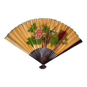 Vintage Kakemono Wall Folding Fan Decor