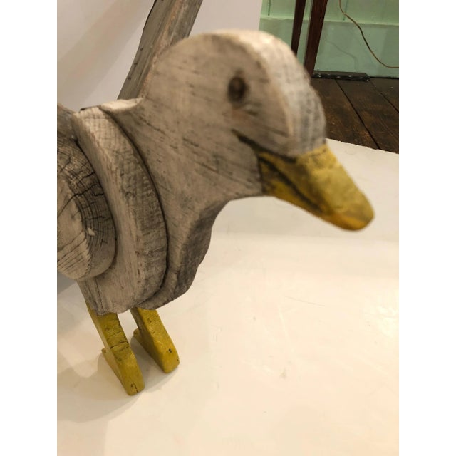 1950s Vintage Nantucket Hand Carved & Painted Folk Art Seagull Sculpture For Sale - Image 4 of 11