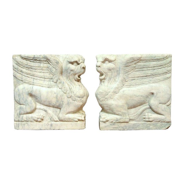 18th Century Bas-Relief in Turkish Marble, Set of 2 For Sale - Image 6 of 6