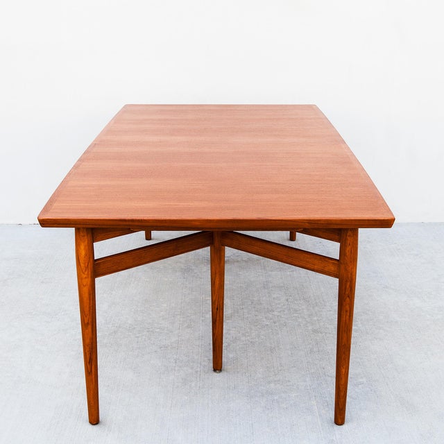 Wood Restored Arne Vodder Model 201 Danish Modern Teak Extension Dining Table For Sale - Image 7 of 16