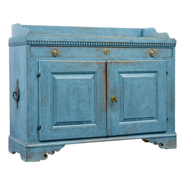 Small Swedish Hand-Painted Dresser Base, 1860 For Sale