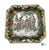 Green Vintage Qing Period Famille Rose Medallion Square Decorative Plate For Sale - Image 8 of 8