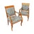 A pair of Empire / Biedermeier plum wood from circa 1815, newly upholstered with new fabric in classicist style. The...