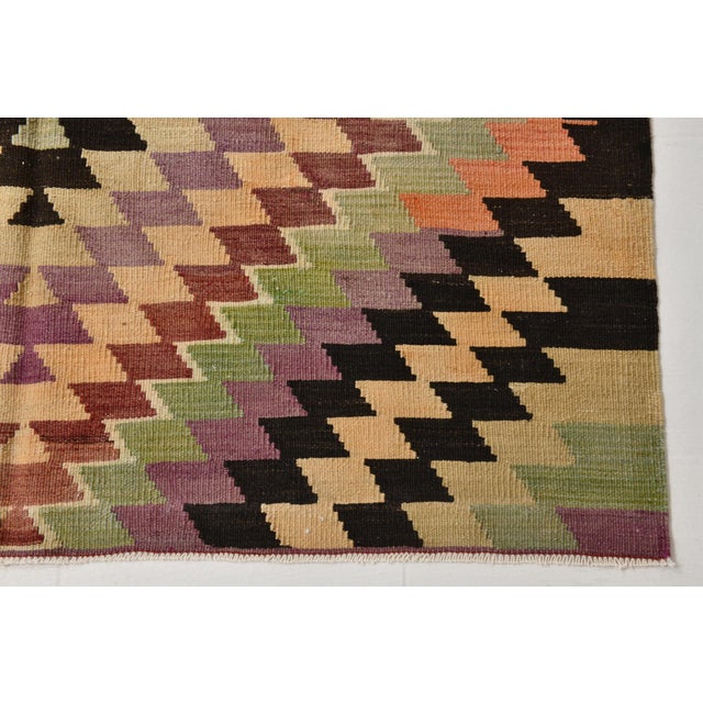 Textile Anatolian Wool Kilim Rug For Sale - Image 7 of 11