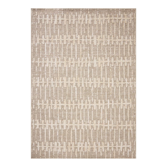 Amber Lewis x Loloi Bexley Rug in Taupe / Natural 18" x 18" Sample For Sale