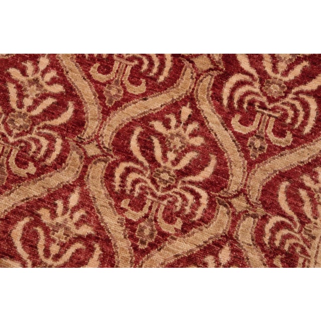 Shabby Chic Ziegler Red Tan Hand-Knotted Wool Rug - 6'0'' X 8'10'' For Sale - Image 4 of 8