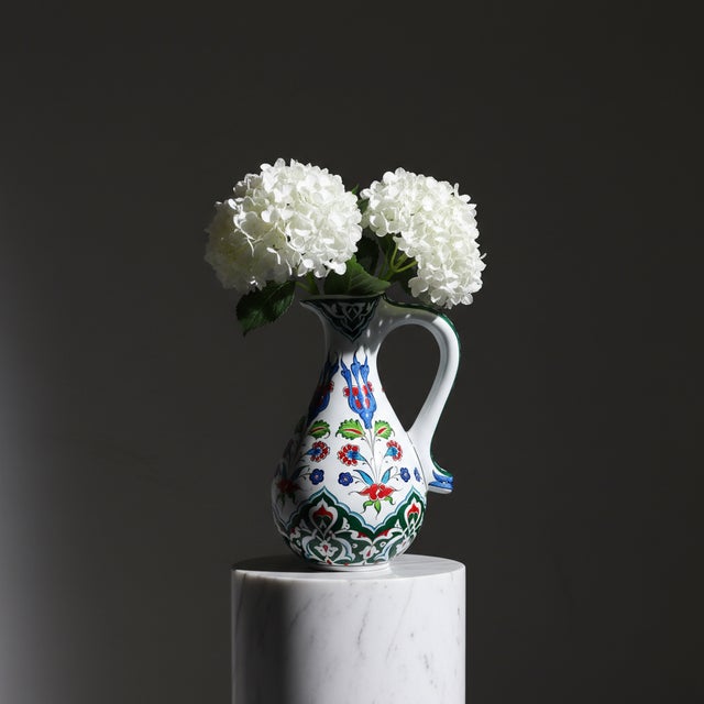 Ceramic Handmade Ceramic Urn Vase (25cm) Vibrant Multi-Color Iznik Floral Garden Pattern – Traditional Turkish Decor For Sale - Image 7 of 7