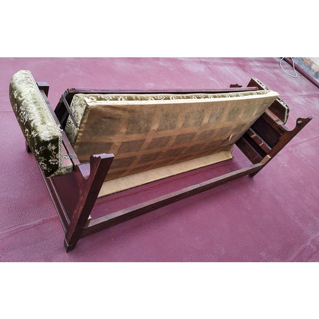 Italian Damasked Fabric Sofa Bed For Sale - Image 11 of 18