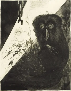 Owl - Original Etching by Leo Guida - 1972 1972