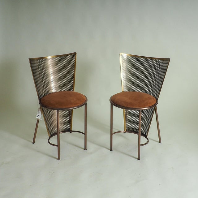 Brown Vintage Sevilla Expo 92 Chairs by Frans Van Praet for Belgochrom, 1992, Set of 2 For Sale - Image 8 of 15