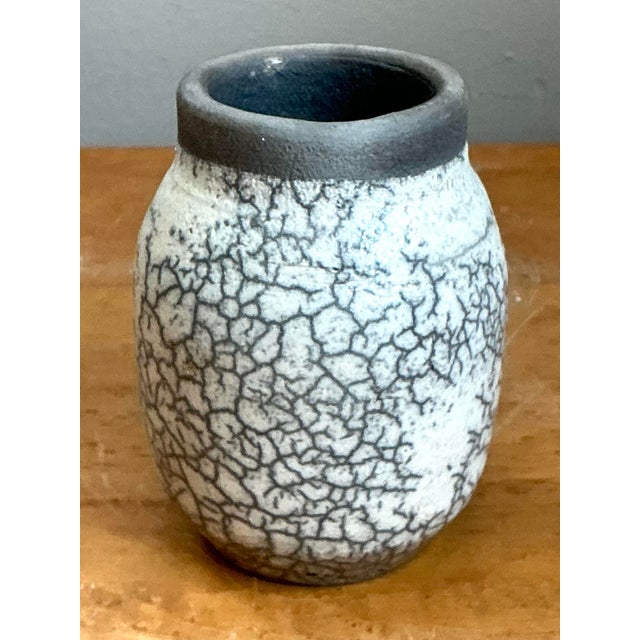 Vintage Crackle Glazed Ceramic Vase For Sale - Image 9 of 12