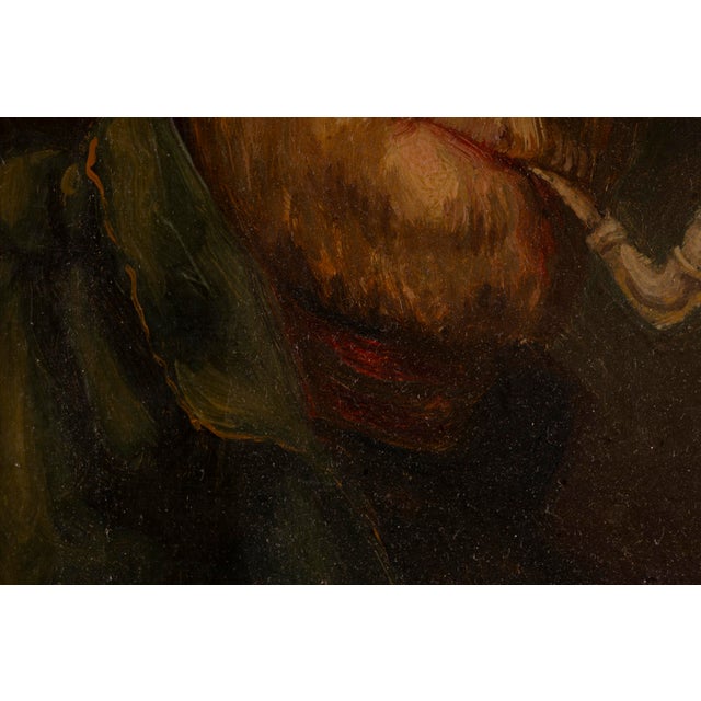 Albert Wagner, Portrait of a Man with Pipe, 1800s, Oil on Panel For Sale - Image 4 of 14