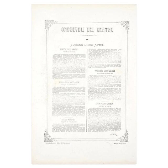 Onorevoli del centro is an original artwork realized in 1872 by antonio manganaro. Original colored lithograph. Good...
