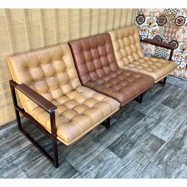 Mid-Century Modern Mid Century Modern Office Sofa in the Milo Baughman's Style. Circa 1970s For Sale - Image 3 of 12