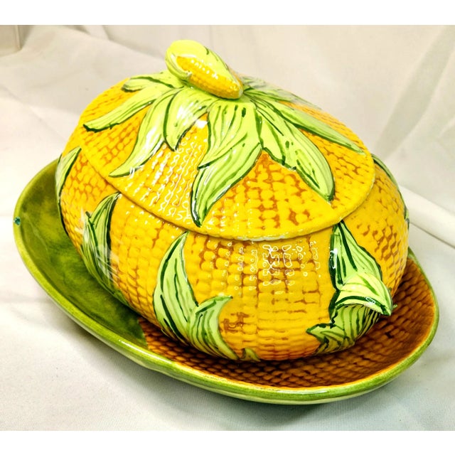 1950s Americana Nine Piece Corn Serving Set: Dish With 6 Corn Plates For Sale In Chicago - Image 6 of 10