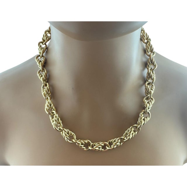 Tiffany & Co. Germany 18K Yellow Gold Cable Circle Link Chunky Necklace 20" This stylish statement piece was made by...
