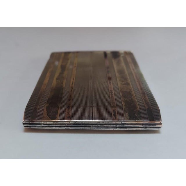 Vintage Napier Sterling Silver & 14k Gold Cigarette Case Circa 1930 For Sale In Seattle - Image 6 of 13