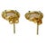 Metal 10 Karat Yellow Gold With Oval Opal and Diamond Stud Earrings a Pair For Sale - Image 7 of 9