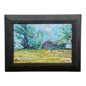 Oil Painting by Alexander Michael - Boathouse on the Shore of Lake Chiemsee