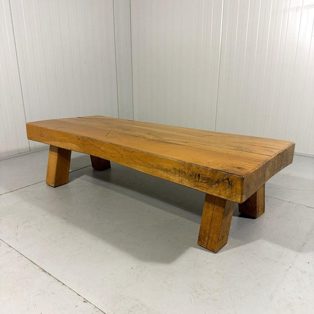 Rustic Sturdy Hardwood Coffee Table, 1960s For Sale - Image 13 of 18