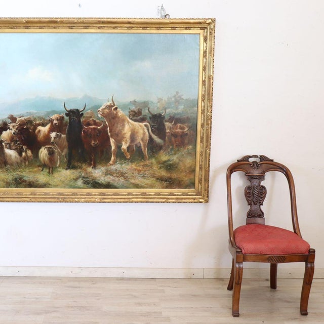 W. Watson, Herd of Cattle, Large Oil Painting on Board, 19th Century, Framed For Sale - Image 10 of 18