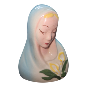 Vintage Madonna Blessed Mother Planter Vase Figurine 5.5" Tall