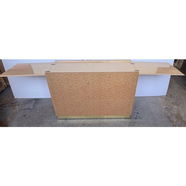1970s Embossed Leather Ostrich Expandable Dry Bar Cabinet, Style of Springer For Sale In West Palm - Image 6 of 17