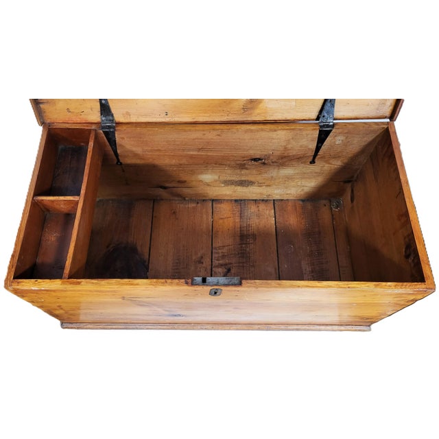 19th C American Blanket Chest Trunk Steamer For Sale - Image 11 of 16