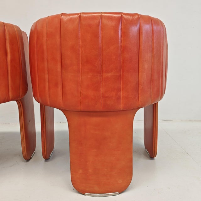 Leather Dinette Tub Chairs by Luigi Massoni for Poltrona Frau, 1970s, Set of 2 For Sale - Image 17 of 18