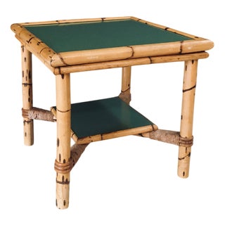Mediterranean Bamboo Side Table in the style of Audoux Minet, France, 1950s For Sale