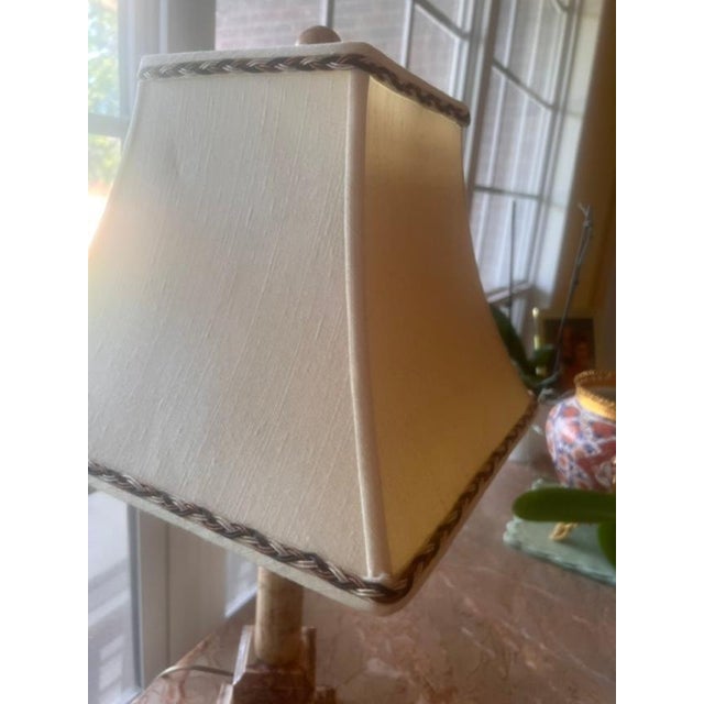 Italian Vintage Italian Stone-Base Table Lamp For Sale - Image 3 of 4