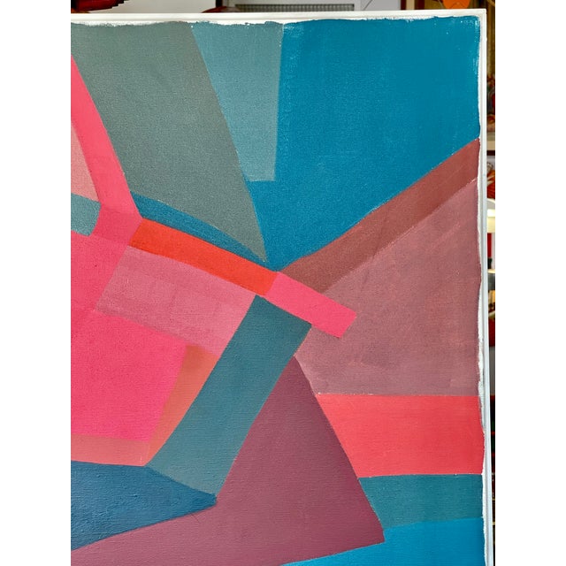 Abstract Cubist Painting, Oil on Canvas by Orlovsky Schwartz, 1968 For Sale - Image 4 of 16