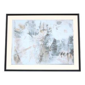 Mid-Century Modern Large Scale Abstract Composition Lithograph Artwork Print