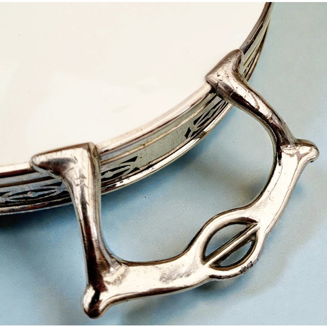 Antique Danish Art Nouveau Porcelain Serving Tray from Bing & Grondahl Copenhagen, 1910s For Sale - Image 11 of 18