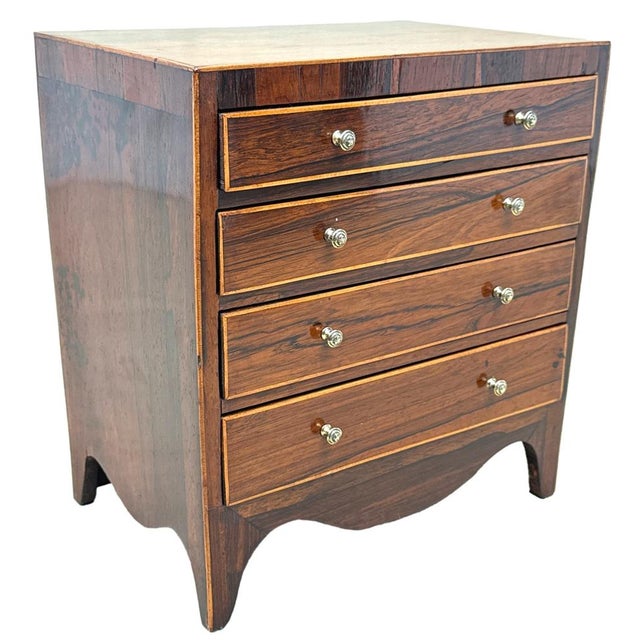 Georgian Rosewood Miniature Chest of Drawers, 1820 For Sale - Image 11 of 12