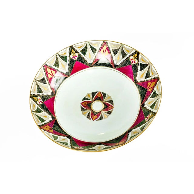 Late 19th Century Austrian Porcelain Tribal Footed Bowl For Sale - Image 4 of 7