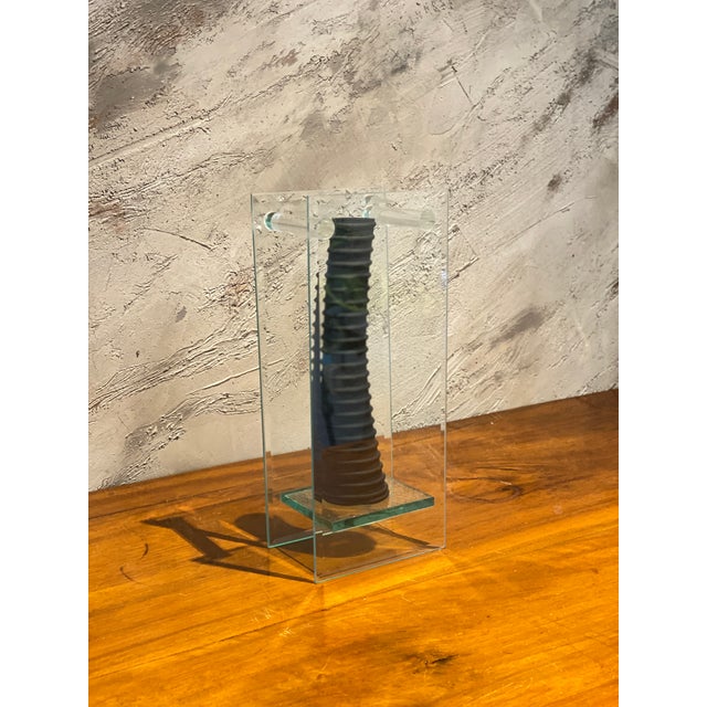 Postmodern Sculptural Glass Vase in Glass and Black Rubber, Italy, 1970s-1980s For Sale - Image 13 of 18
