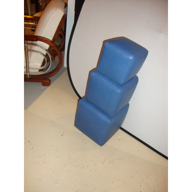 Animal Skin Dakota Jackson Leather Cubes - Set of 3 For Sale - Image 7 of 9