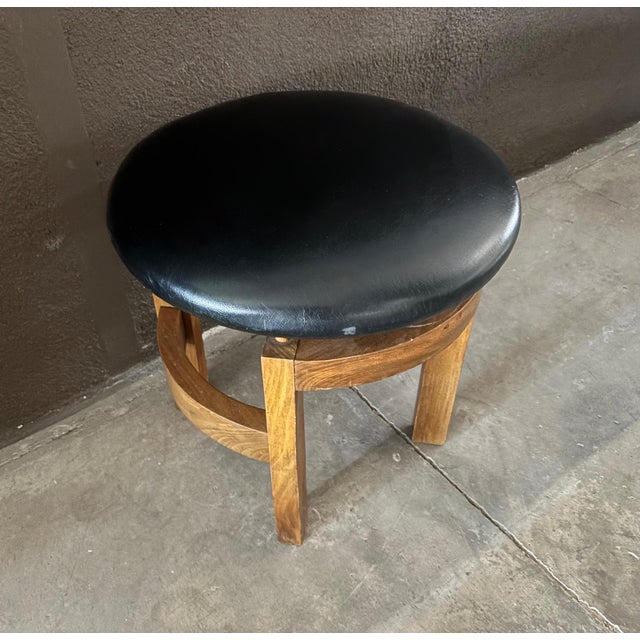 Black Vintage Art Deco Geometric Low Stools, France, 1930s, Set of 3 For Sale - Image 8 of 10