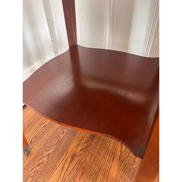Early Twentieth Century Mahogany and Leather-Top Library Single Shelf Federal Style Side Tables, a Pair For Sale - Image 10 of 14