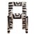 Angle II Armless Dining Chair in Grace Black Tuxedo Print For Sale