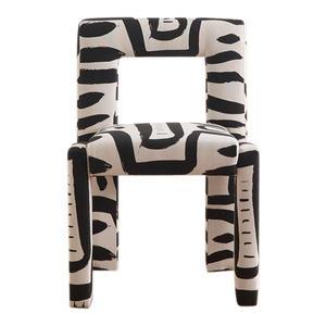 Angle II Armless Dining Chair in Grace Black Tuxedo Print