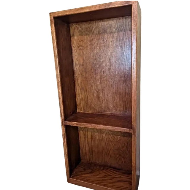 Shabby Chic 72” Tall Solid Oak Tall Bookcase With Adjustable Shelves Vintage Bookshelf For Sale - Image 3 of 7