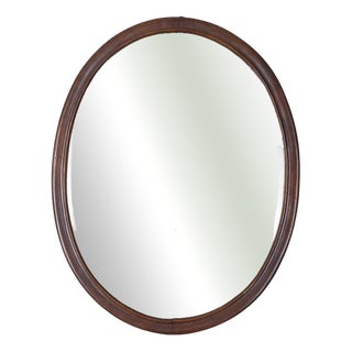 Italian Walnut Wall Mirror, 1960s For Sale